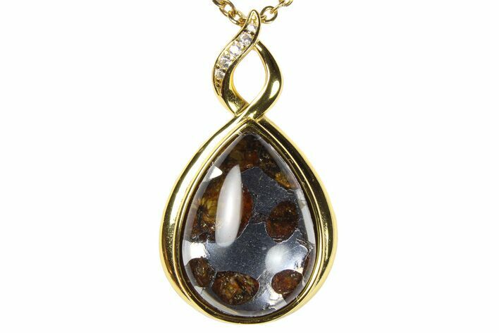 Sericho Pallasite Water Drop Meteorite Pendant - Kenya #272001